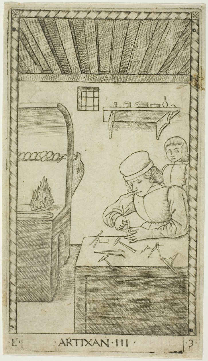 The Artisan, plate three from The Ranks and Conditions of Men by Master of the E Series Tarocchi