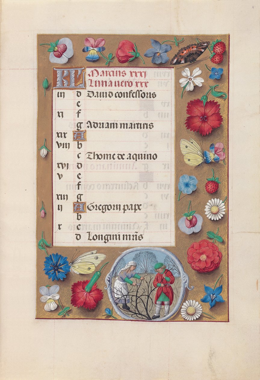 Hours of Queen Isabella the Catholic, Queen of Spain: Fol. 4r, March, c. 1500 by Master of the First Prayerbook of Maximillian