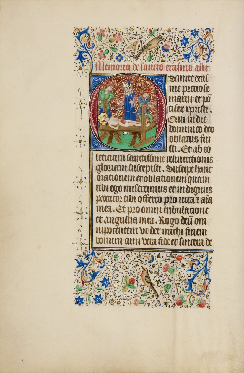 Initial O: The Martyrdom of Saint Erasmus by Master of the Llangattock Hours