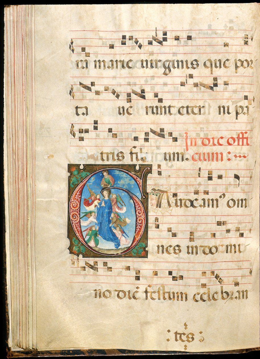 Assumption of the Virgin, f.72v from a Gradual, Late 15th Century by Master of the Saluces Hours (attr. to)