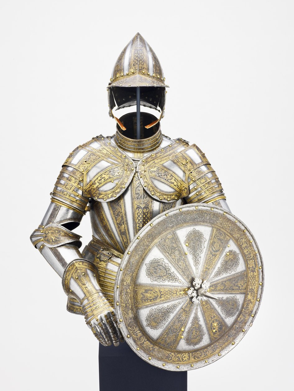 Half armour and targe for service on foot, c.1600 by Master of the sign of the