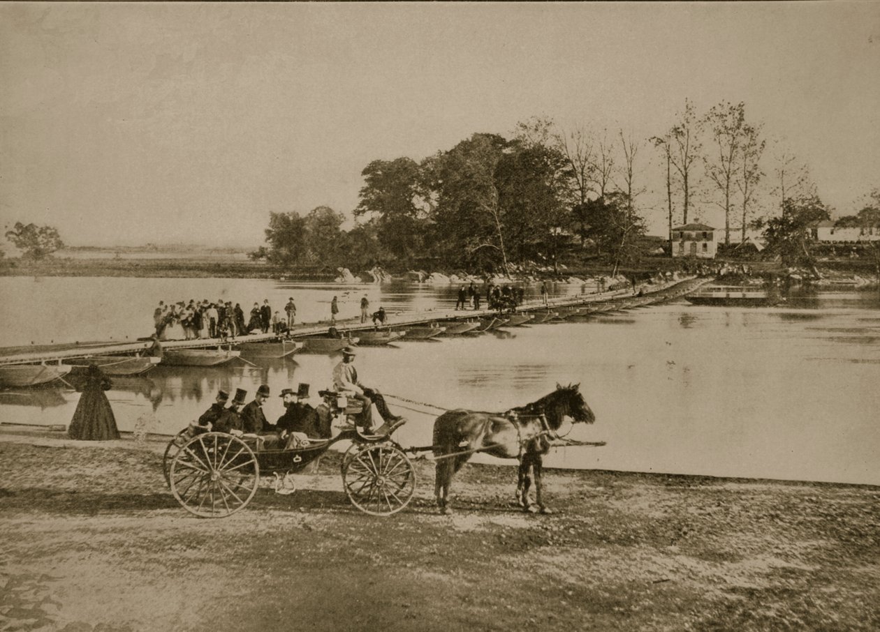 Pontoon Bridge between Georgetown and Anaconda Island, 1861-65 by Mathew B. Brady