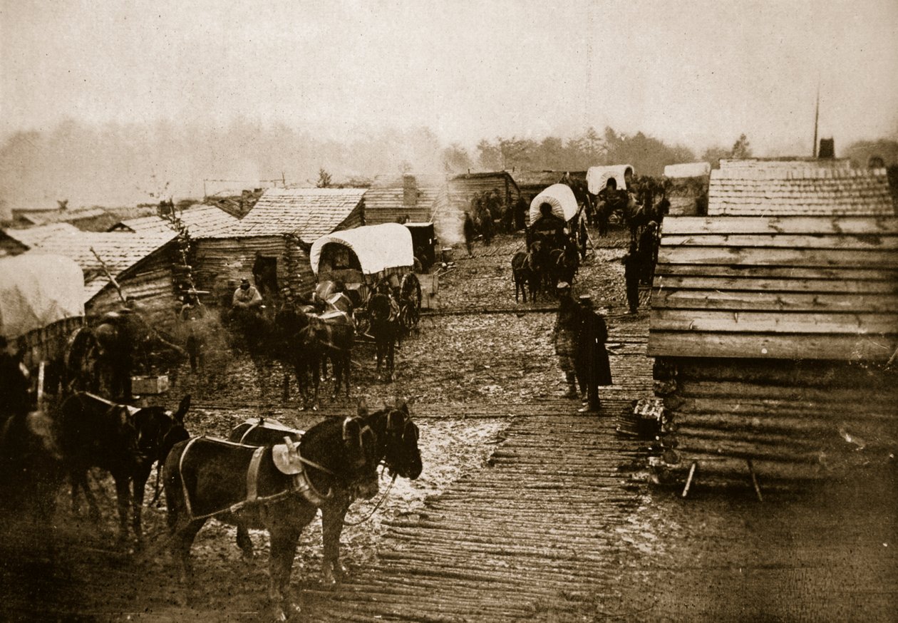 Winter Quarters and Corduroy Road, 1861-65 by Mathew B. Brady