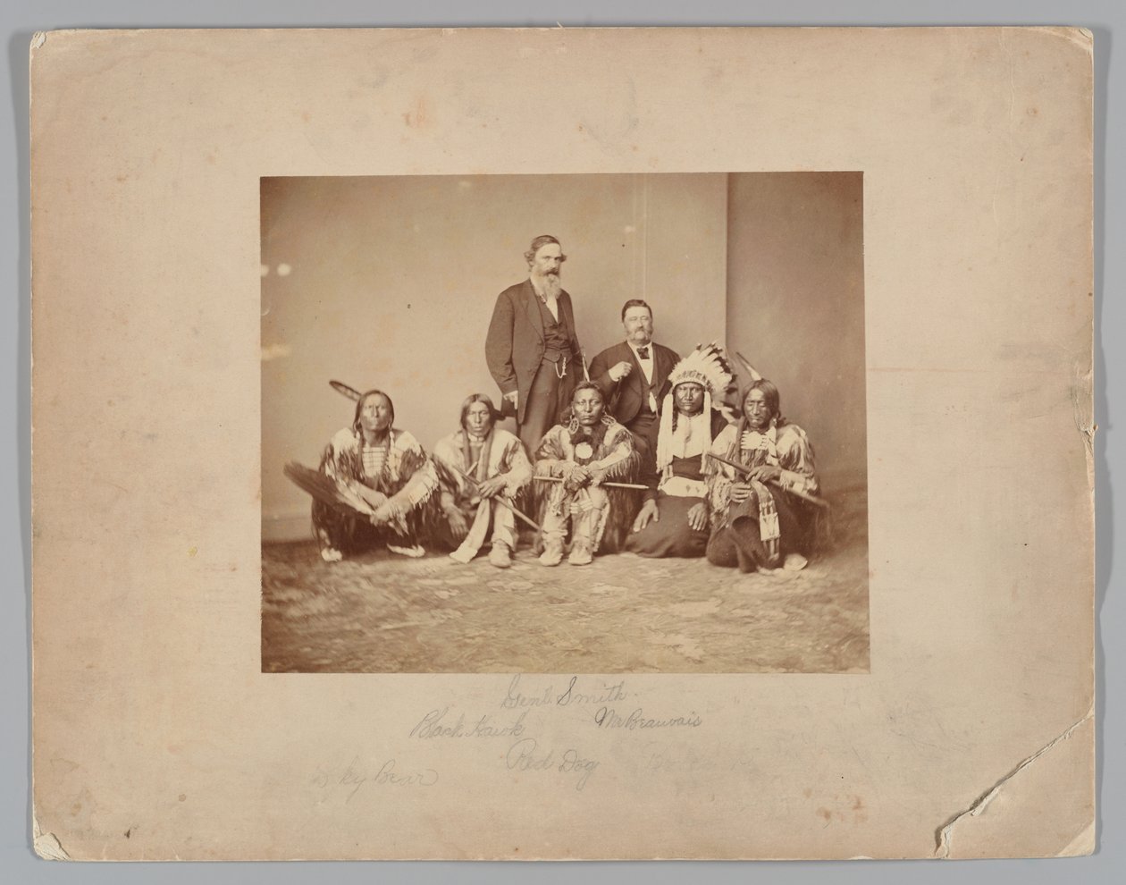 General J. E. Smith and Indians by Mathew B. Brady