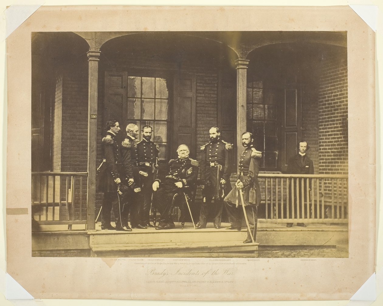Lieutenant General Scott, General-in-Chief, U.S. Army and Staff, 1861 by Mathew Brady