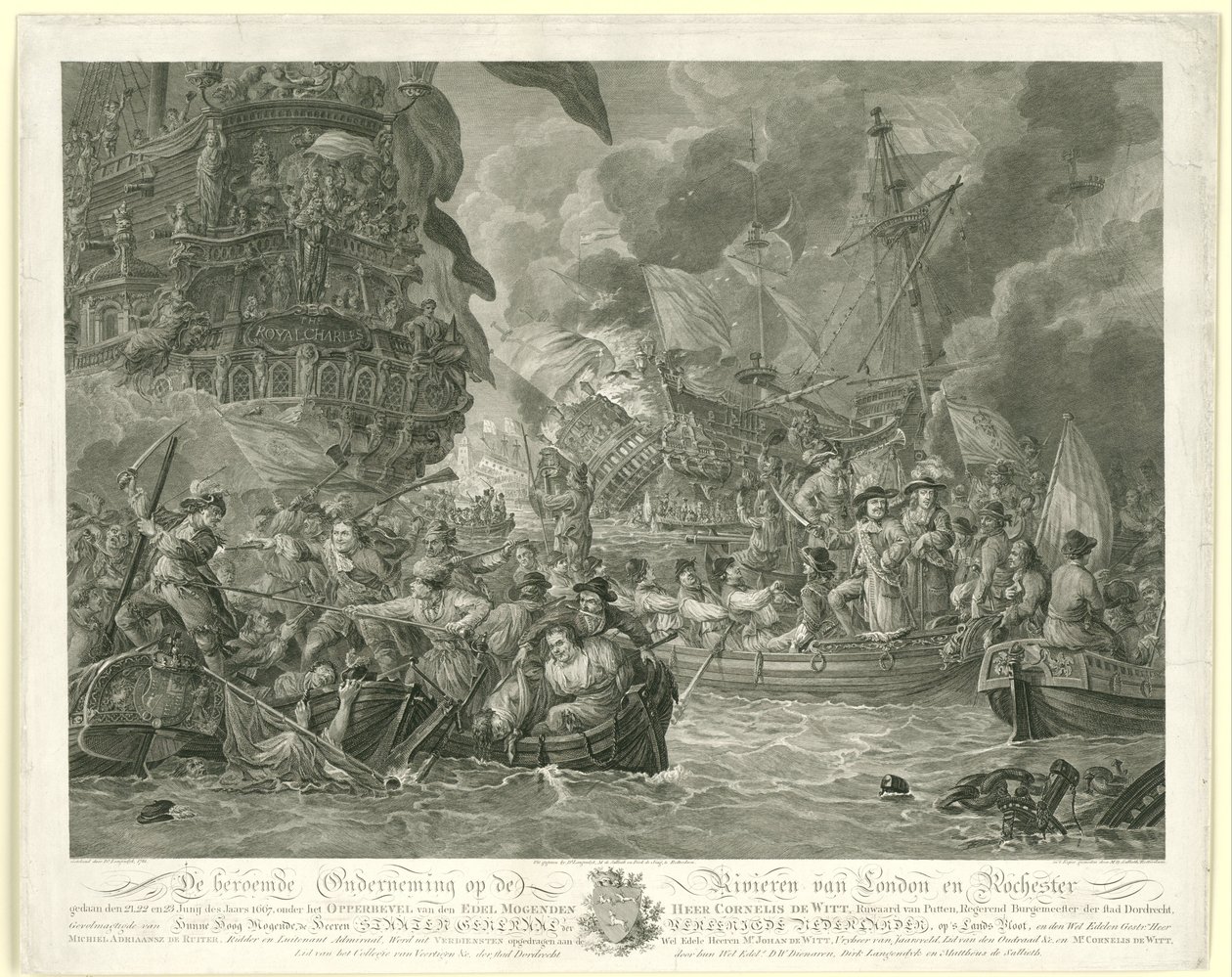 The Dutch Raid on the Medway and the Capture of the Royal Charles, 1667 by Mathias de Sallieth