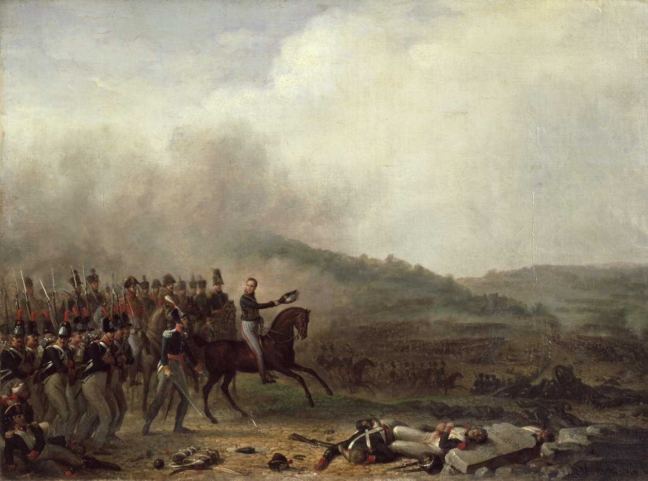 Willem Frederik (1772-1843) Prince of Orange at the Battle of Quatre Bras by Mathieu Ignace van Bree