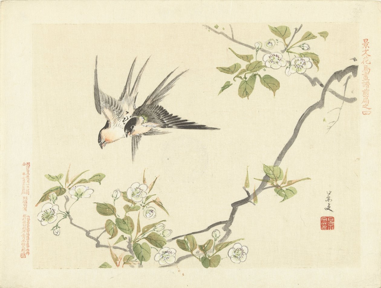 Two Swallows by Matsumura Keibun