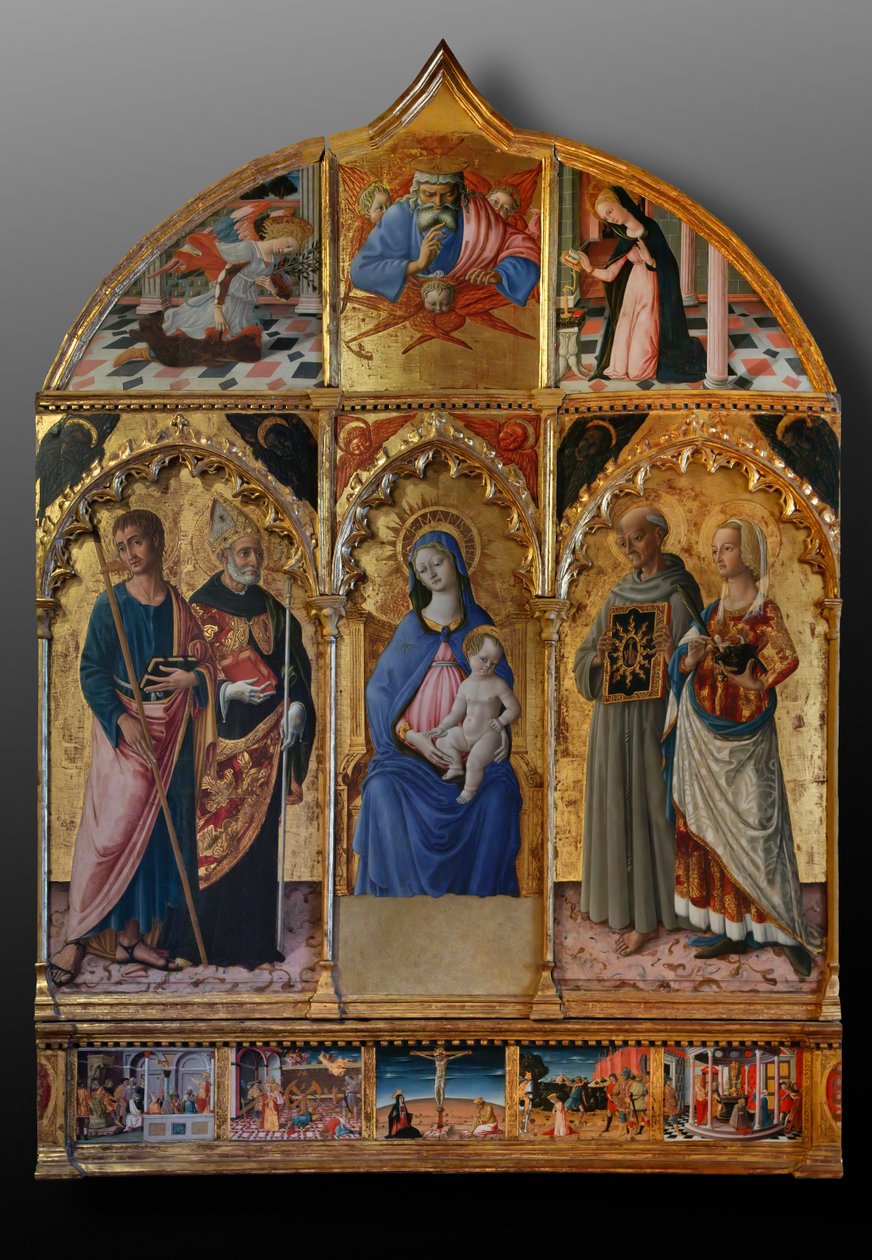 Madonna and Child with Saints James, Augustine, Bernardine and Margaret, First Decades of the 14th Century by Matteo di (c.1430-95) Giovanni