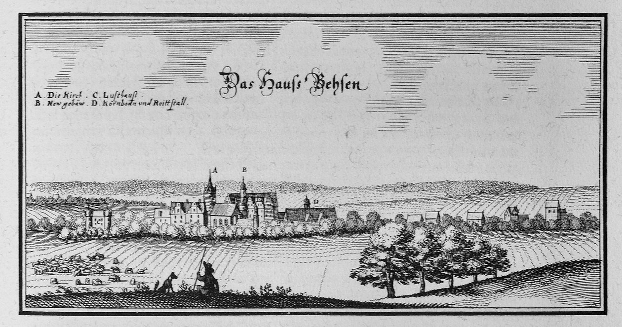Beesen (1820 unification with Laublingen to Beesenlaublingen, today part of the town Könnern, Saxony-Anhalt, Germany) by Matthaus Merian