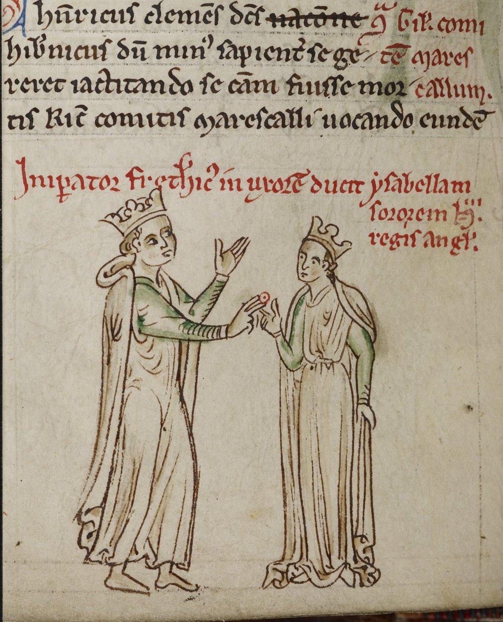 Frederick II and Isabella of England (From the Historia Anglorum, Chronica Majora) by Matthew Paris