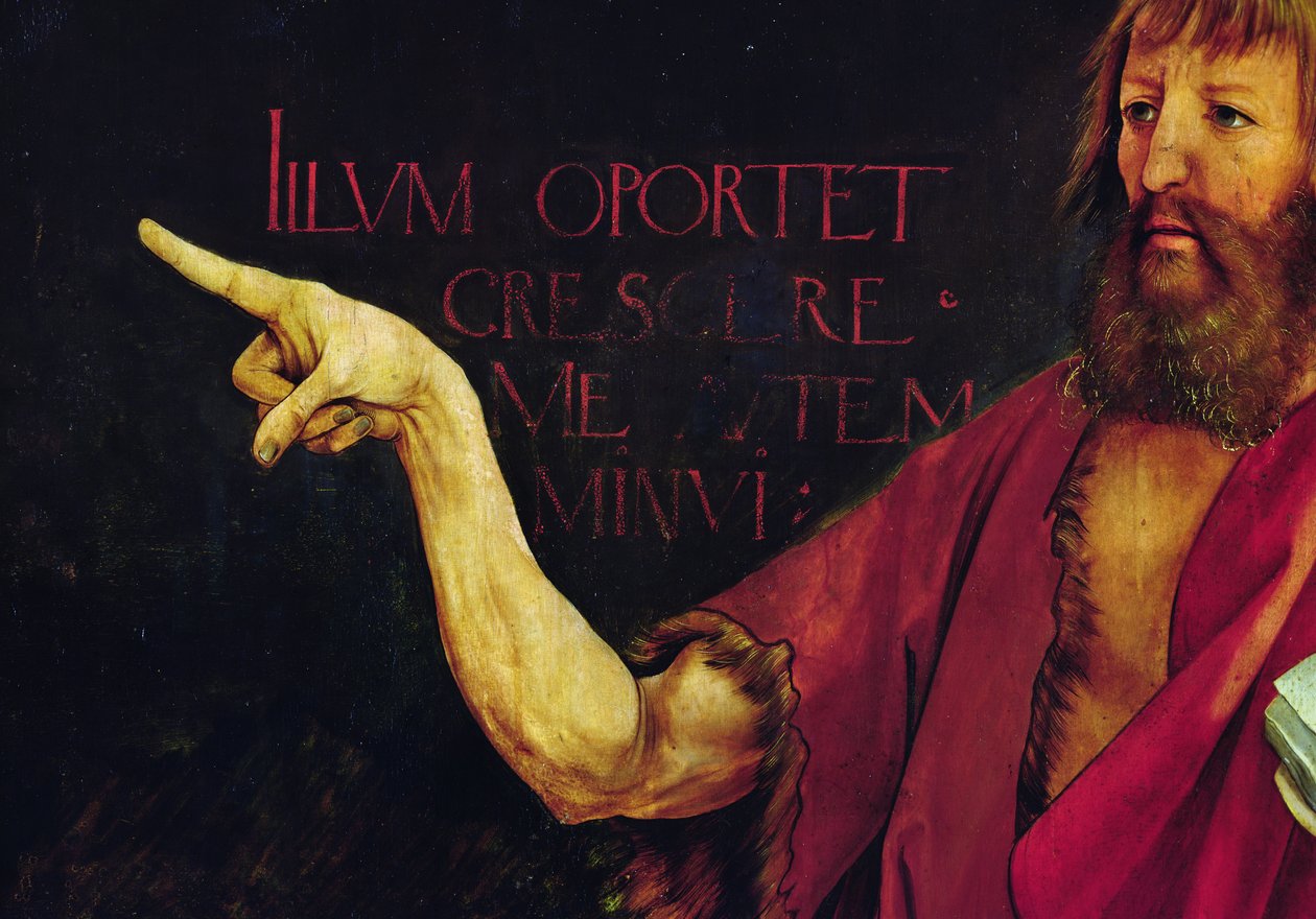 Detail of the arm of John the Baptist from the Isenheim Altarpiece (closed) by Matthias Grünewald