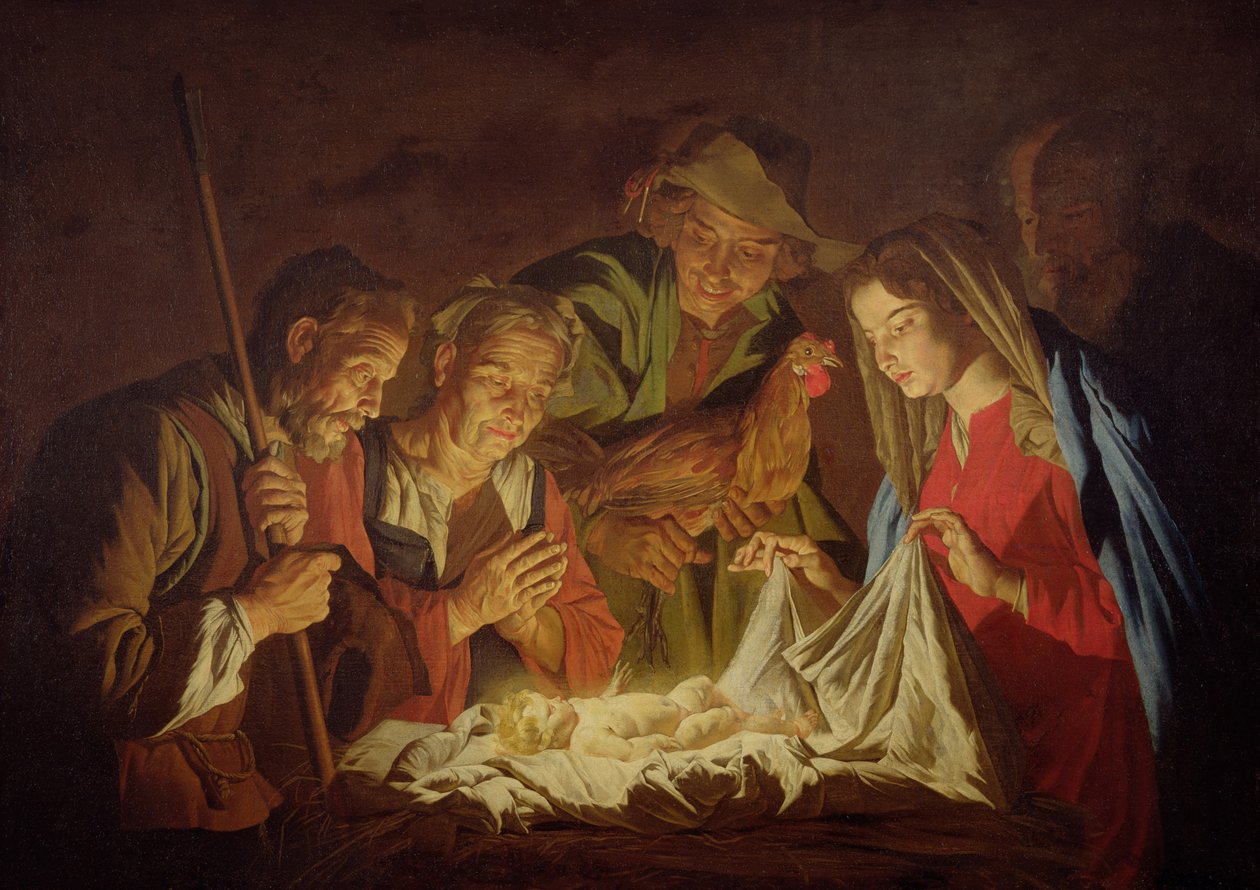 Adoration of the Shepherds by Matthias (c.1600-p.1650) Stomer