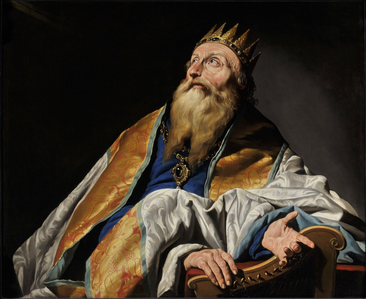 絵画 KING The King David by Matthias (c.1600-p.1650) Stomer