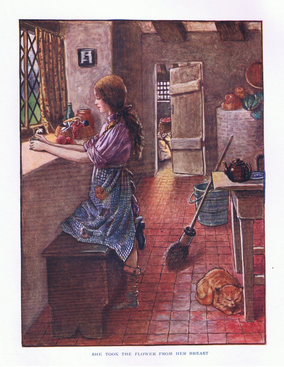 She took the flower from her breast (illustration from Lady Ann