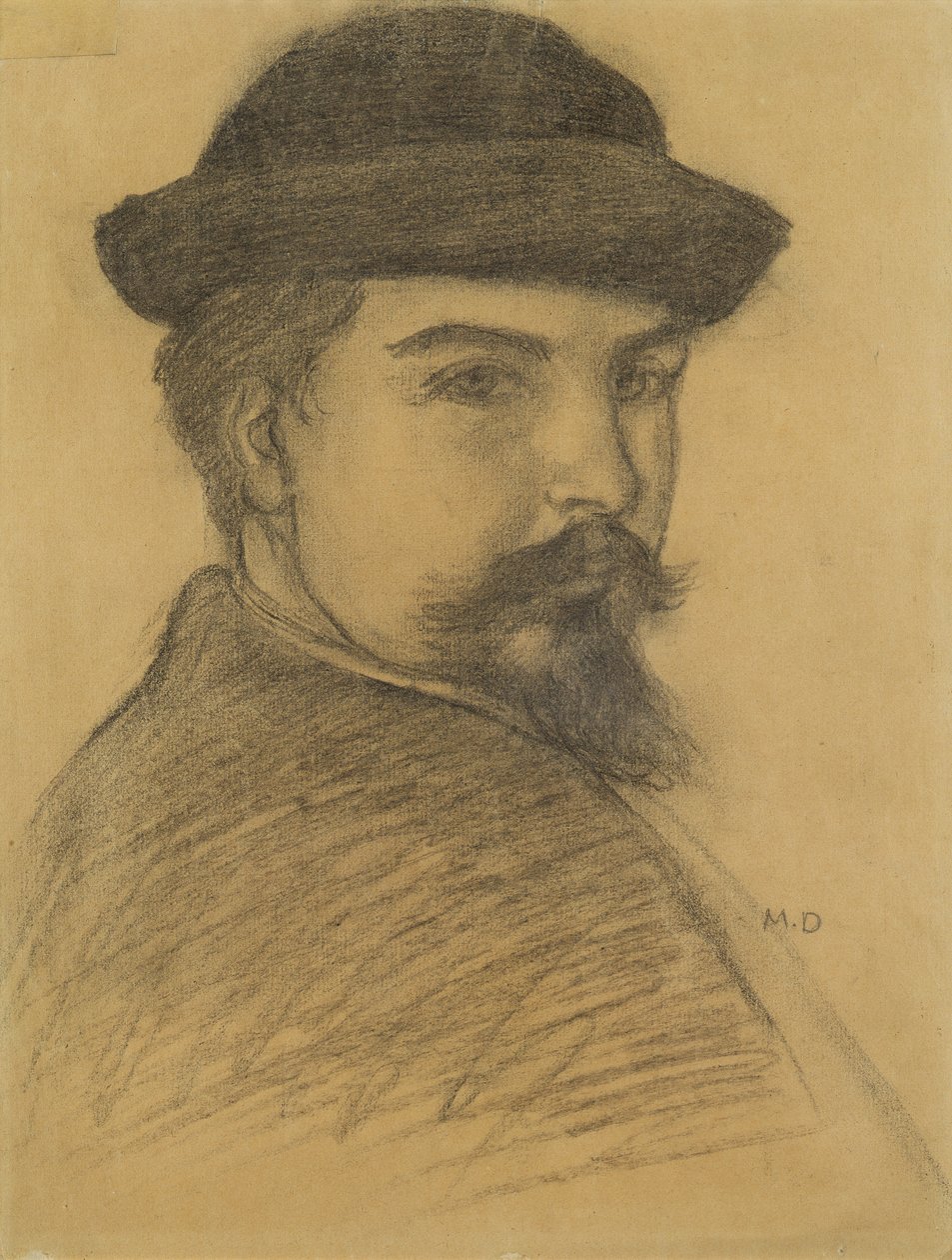 Portrait of the artist in a black hat by Maurice Denis