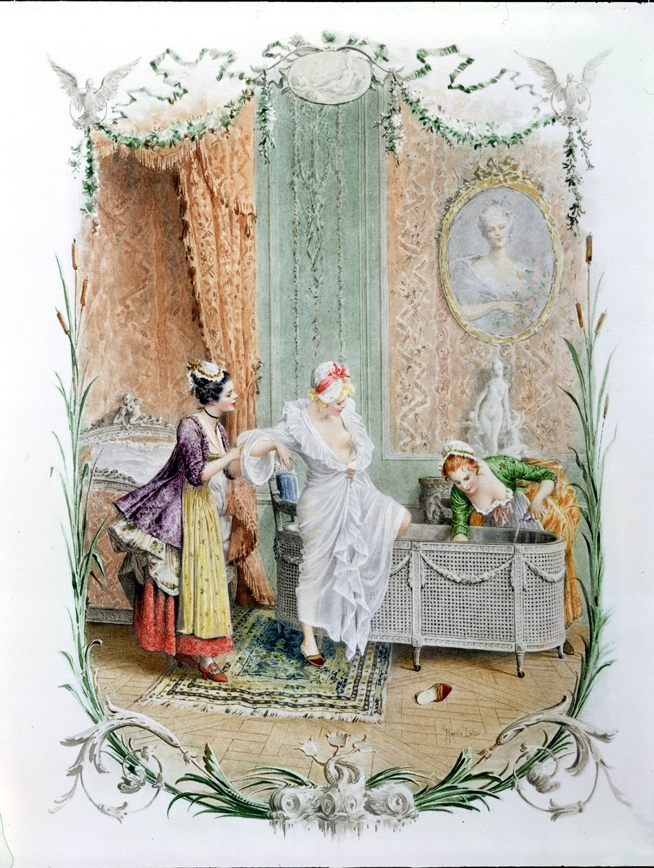 The Morning Bath, Illustration of Elegant Parisian Life in the Second Half of the 18th Century by Maurice Leloir