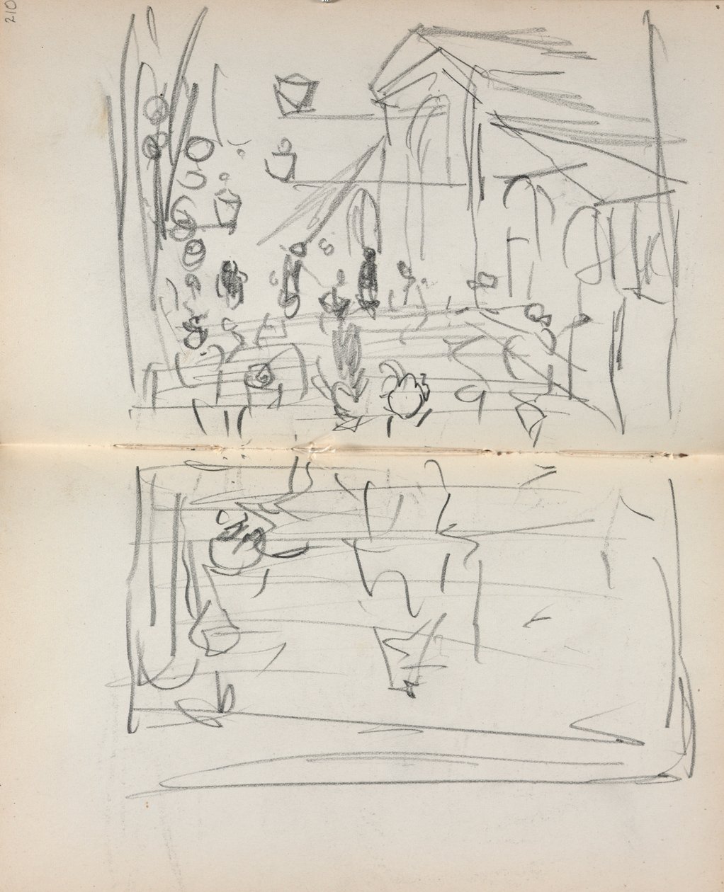 Italian Sketchbook: Bridge with Figures by Maurice Brazil Prendergast