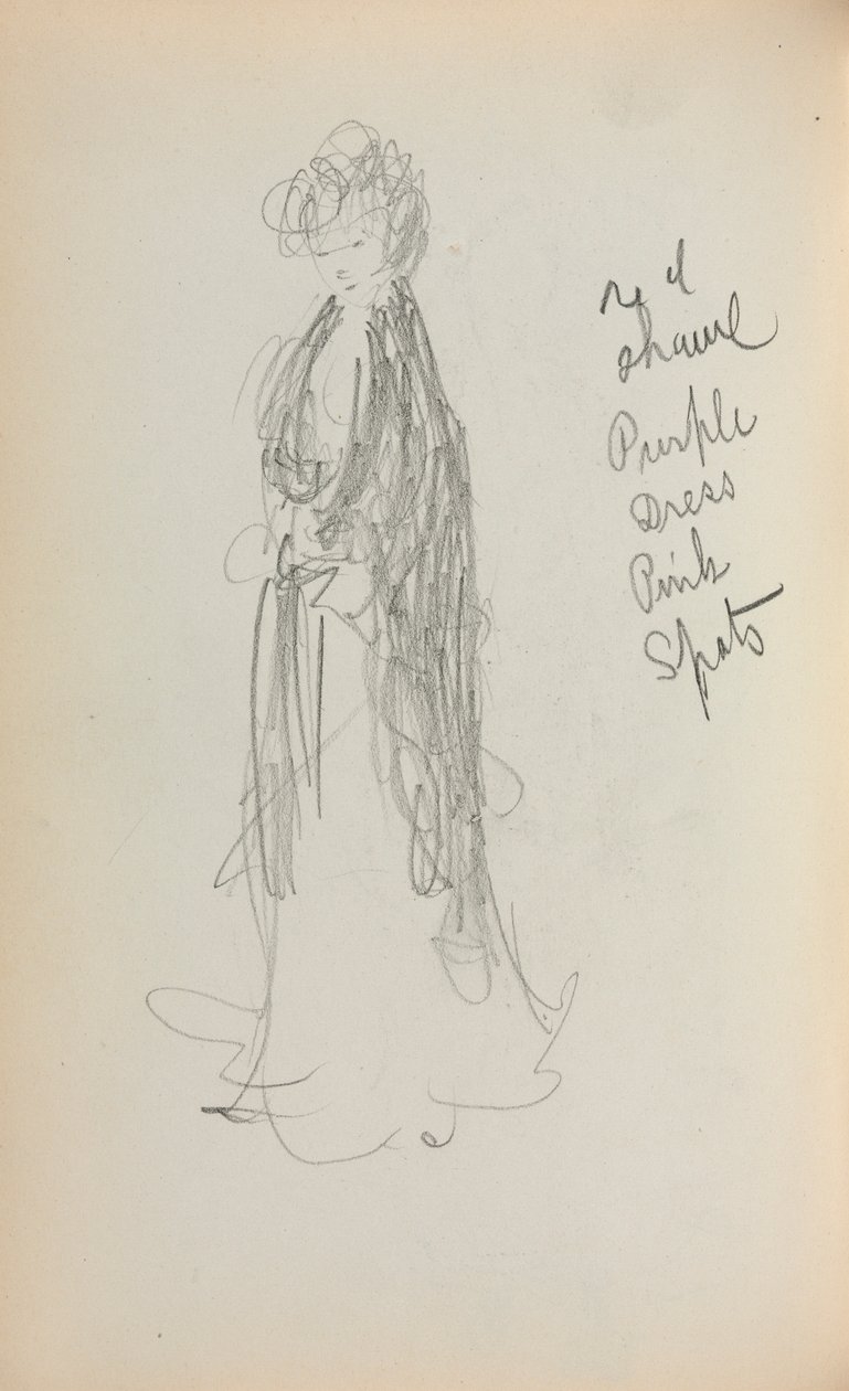 Italian Sketchbook: Standing Woman with Shawl (page 53) by Maurice Brazil Prendergast