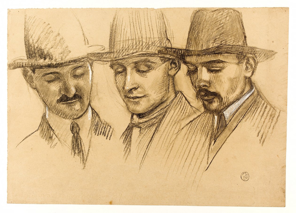 Portraits of Father Couturier, Charles Plessard, and André Lecoutey. Study for the Dutuit Dome: The Three Architects of the French School of Rome by Maurice Denis