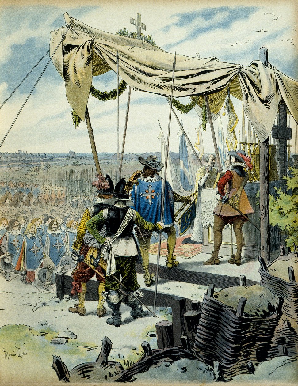 History of France: The Siege of La Rochelle in 1627-1628. Cardinal Richelieu by Maurice Leloir