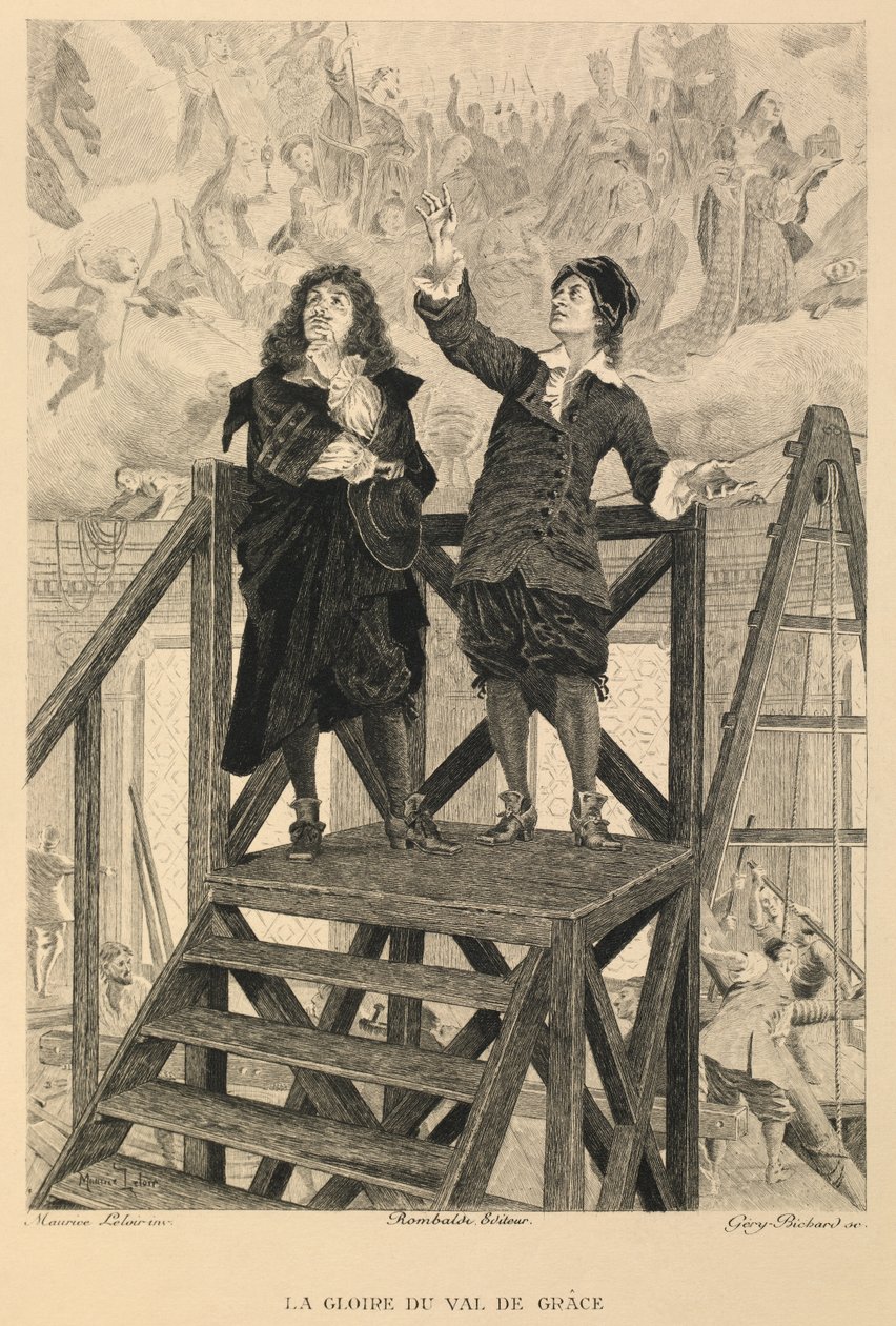Pierre Mignard showing Moliere the Val de Grace frescoes by Maurice Leloir