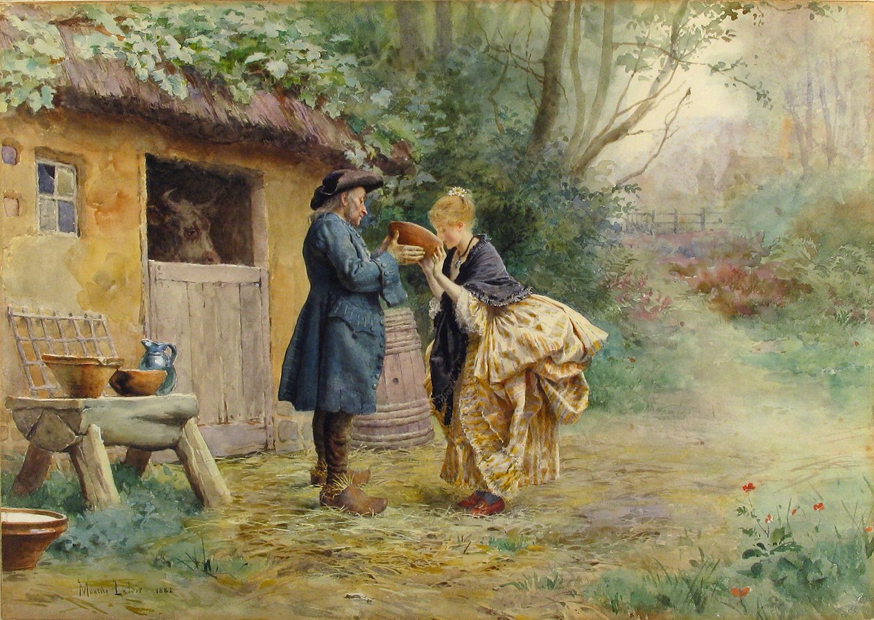 The Drink of Milk by Maurice Leloir