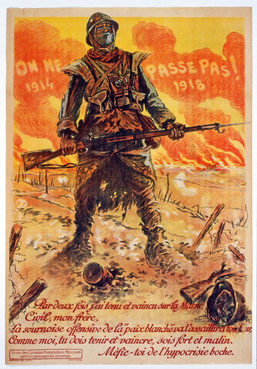 They Shall Not Pass, 1914-1918, printed Paris, c.1918 by Maurice Louis Henri Neumont