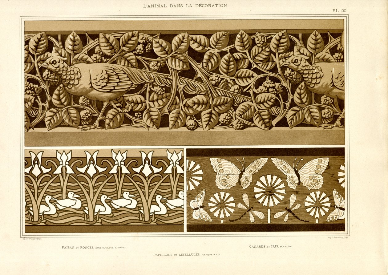 Ornamental Friezes with Animal Motifs by Maurice Pillard Verneuil