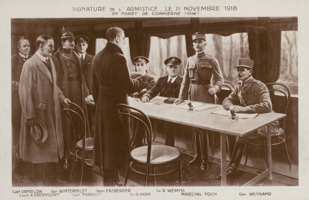Signing of the Armistice to End the First World War, Forest of Compiegne, France by Maurice Pillard Verneuil