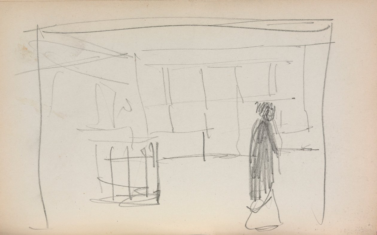 Italian Sketchbook: Figure in an Interior (page 175) by Maurice Prendergast
