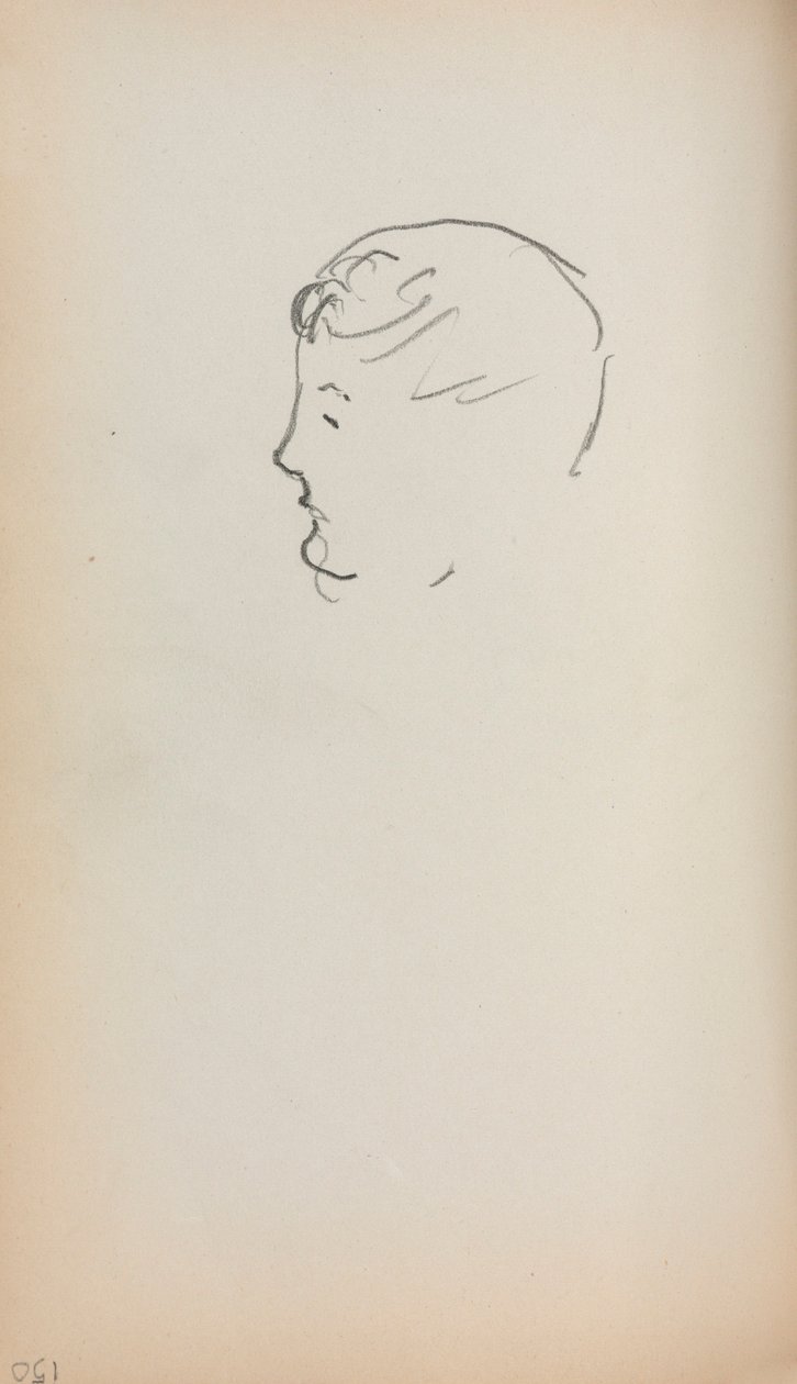 Italian Sketchbook: Head of a Man in Profile (page 150) by Maurice Prendergast
