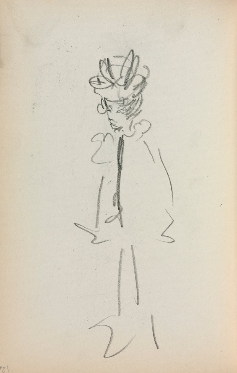 Italian Sketchbook: Standing Woman 3/4 View (page 126) by Maurice Prendergast