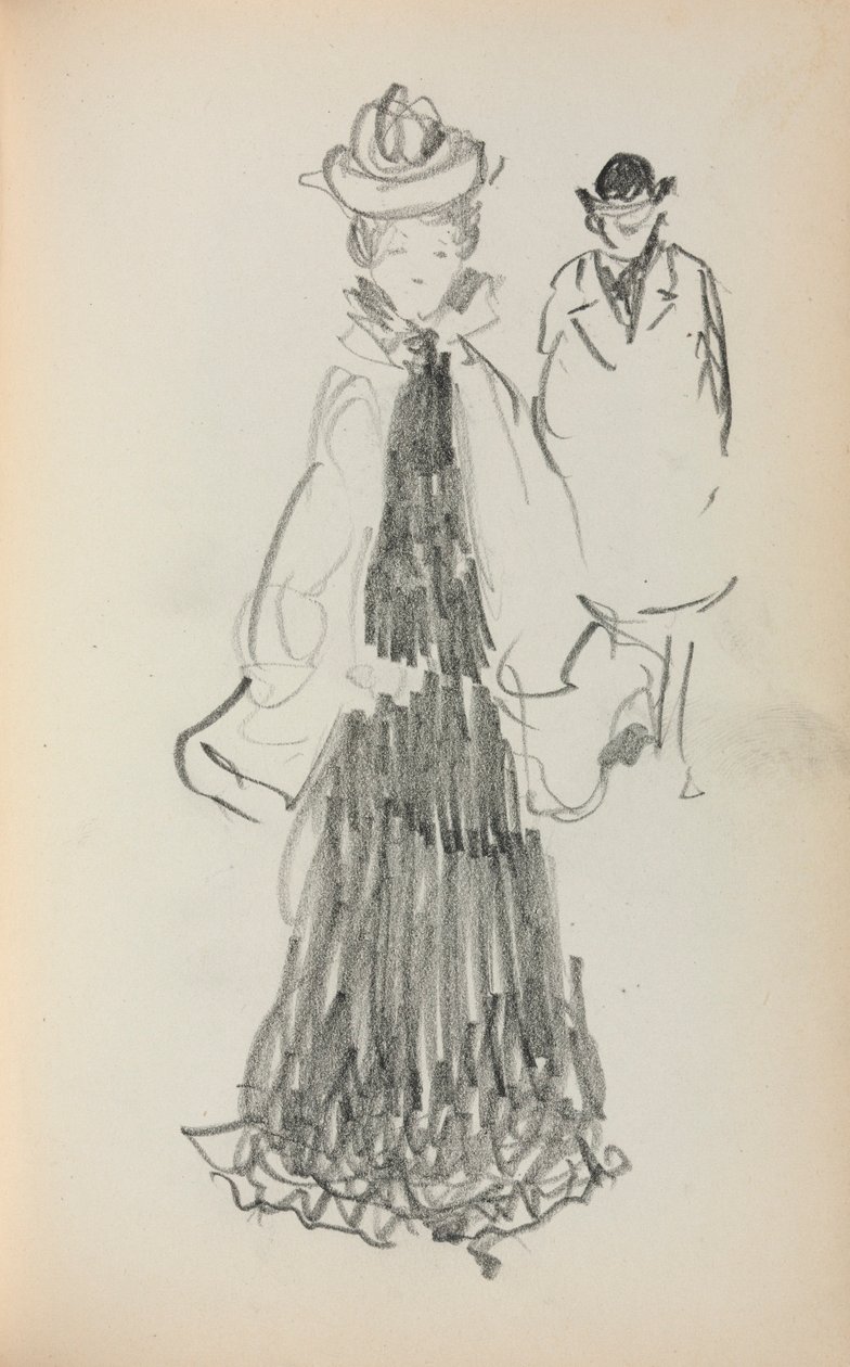 Italian Sketchbook: Standing Woman and Man (page 125) by Maurice Prendergast