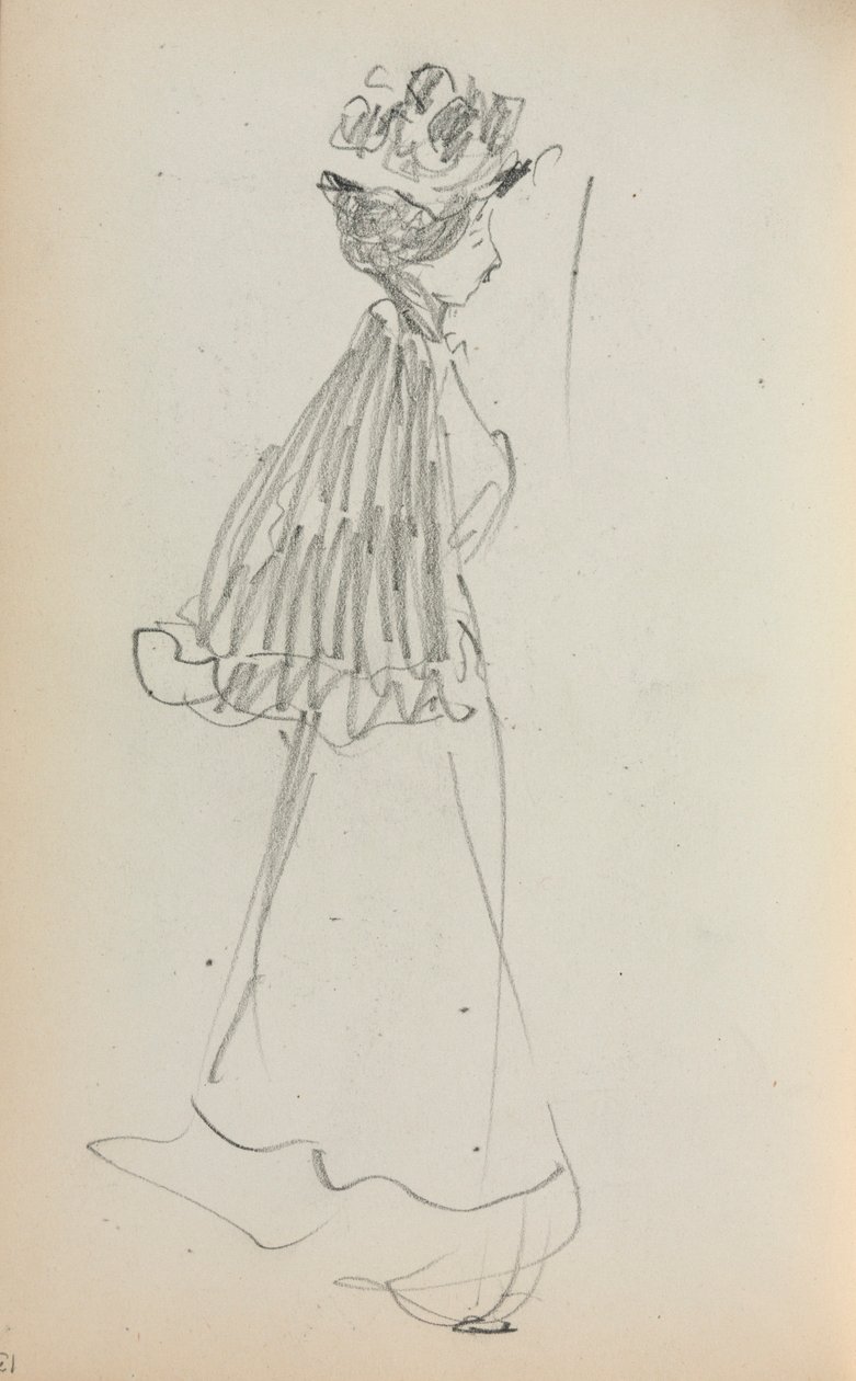 Italian Sketchbook: Standing Woman in Profile (page 130) by Maurice Prendergast