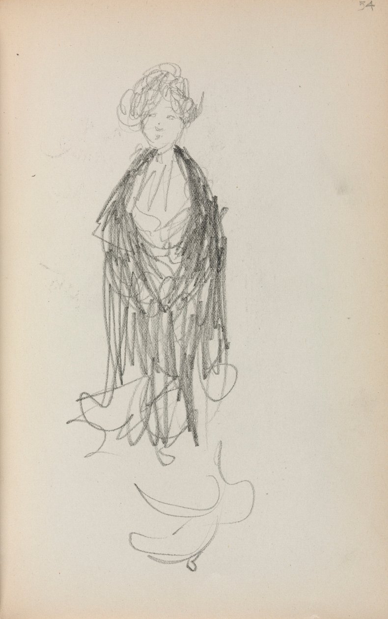 Italian Sketchbook: Standing Woman with Shawl (page 54) by Maurice Prendergast