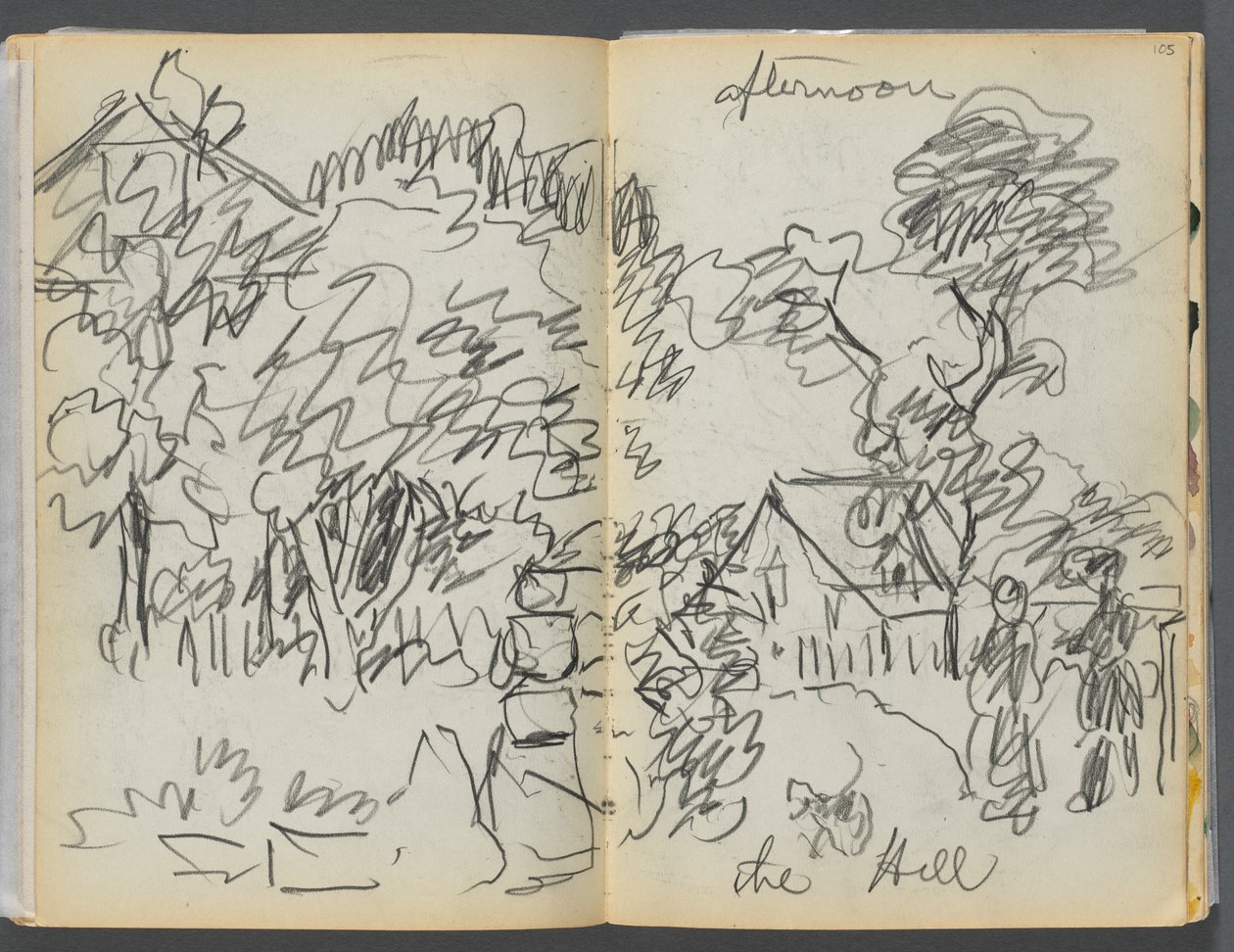 Sketchbook- The Granite Shore Hotel, Rockport: Afternoon, the Hill by Maurice Prendergast