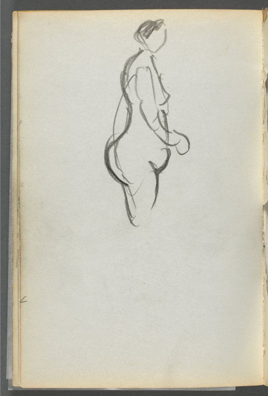 Sketchbook, The Dells, No. 127, page 092: Nude in Profile by Maurice Prendergast