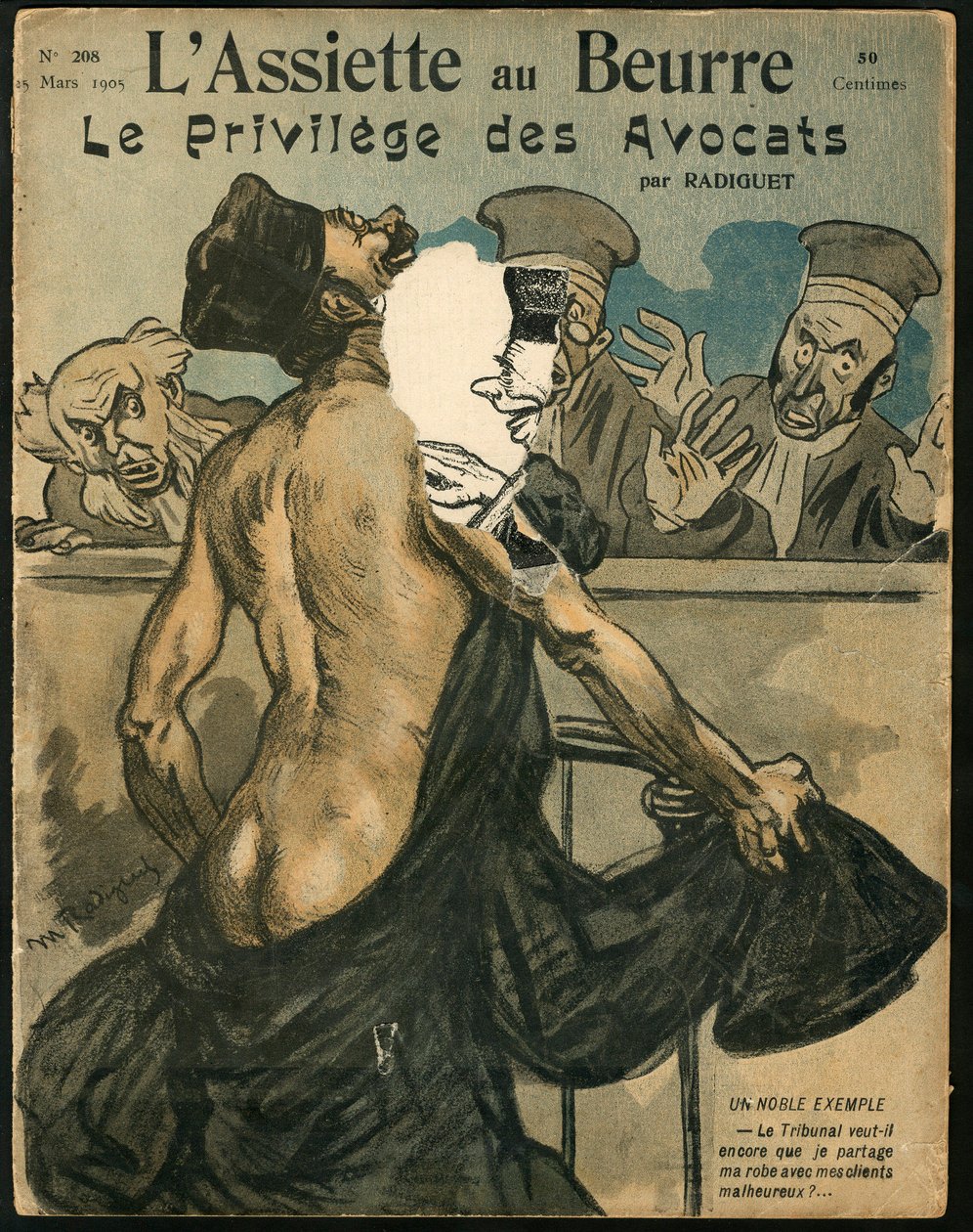 Cover of The Butter Plate, number 208, Satirical in Colors by Maurice Radiguet