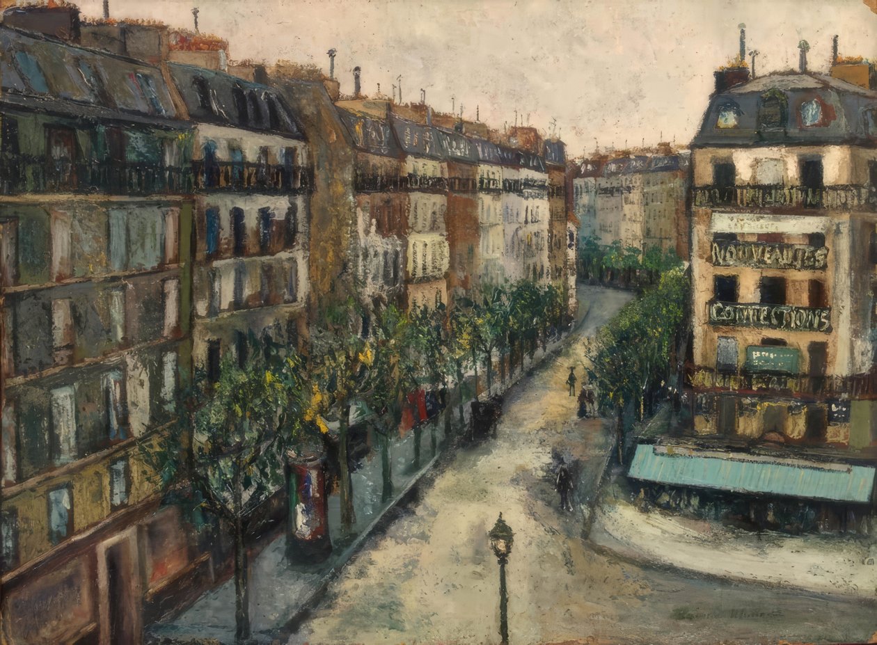 Rue Custine in Montmartre by Maurice Utrillo