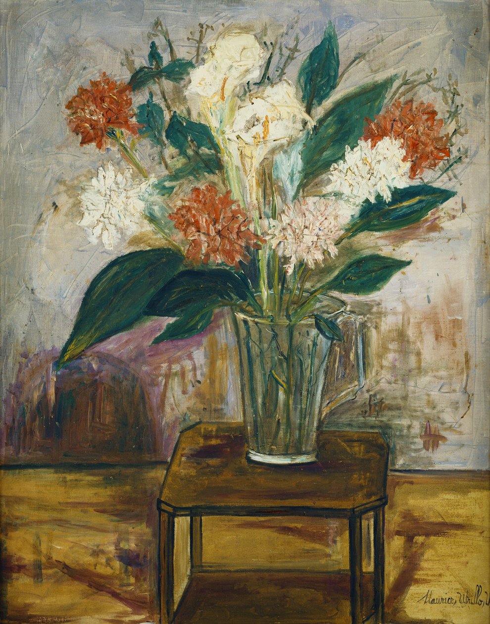 Vase of Flowers on a Table by Maurice Utrillo
