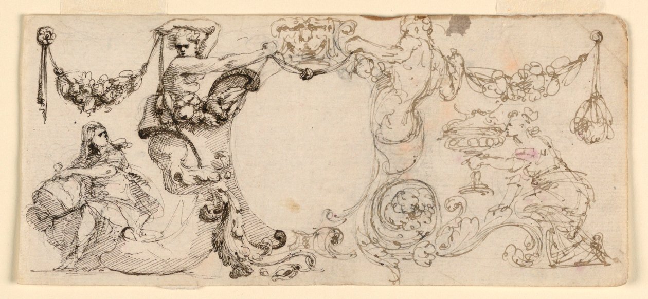 Design for Frieze Decoration, with Alternative Suggestions by Mauro Antonio Tesi