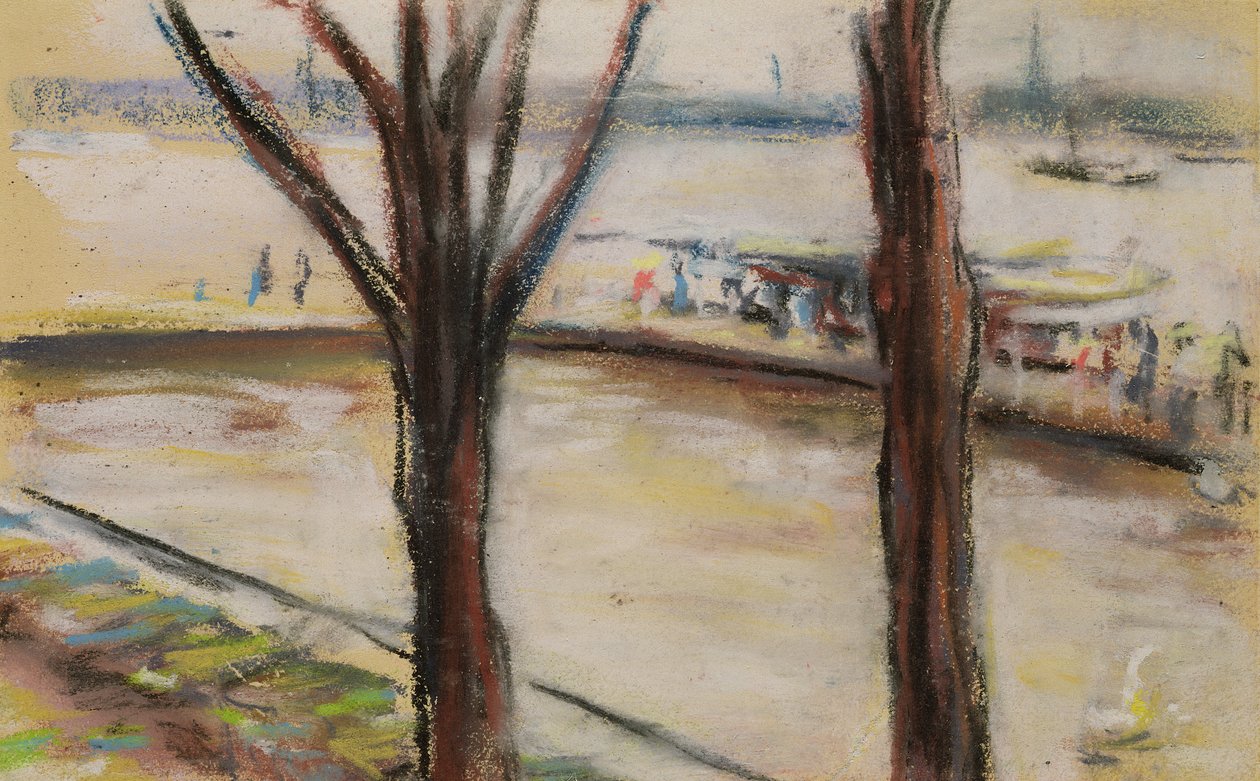 Landing-stage at the Uhlenhorster Fahrhaus in Autumn, 1909 by Max Liebermann