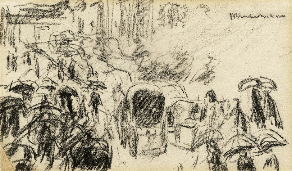 Under the Linden Trees in the Rain by Max Liebermann