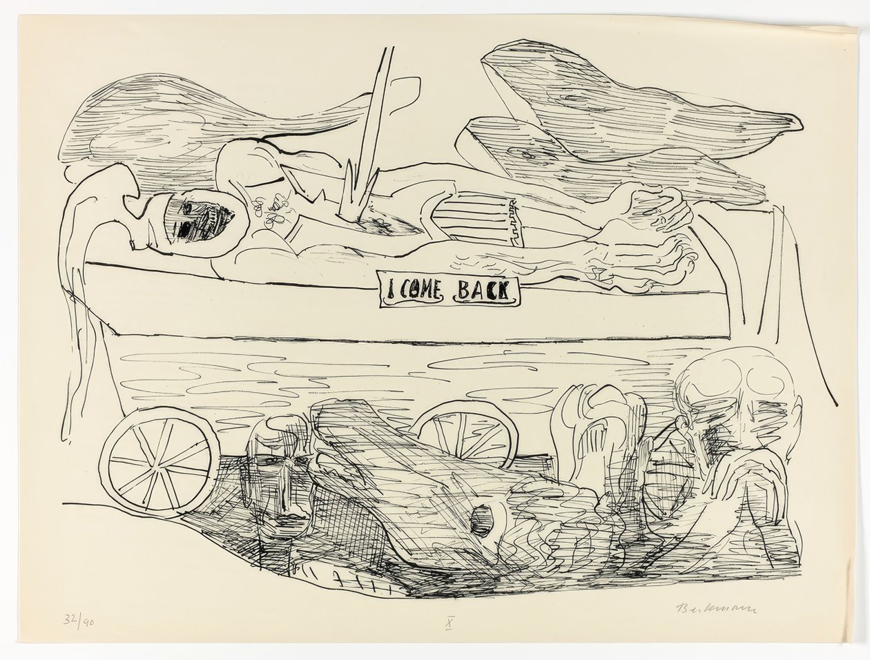 Dream of War, plate 10 from Day and Dream by Max Beckmann
