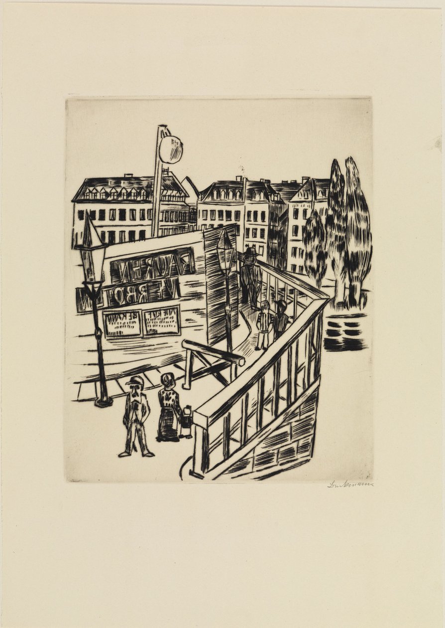 Wooden Bridge (Suburban Street) by Max Beckmann