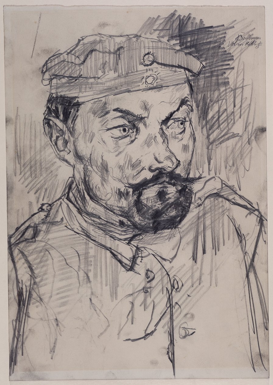 Home Guardsman Ernst Pflanz, Head and Shoulders by Max Beckmann