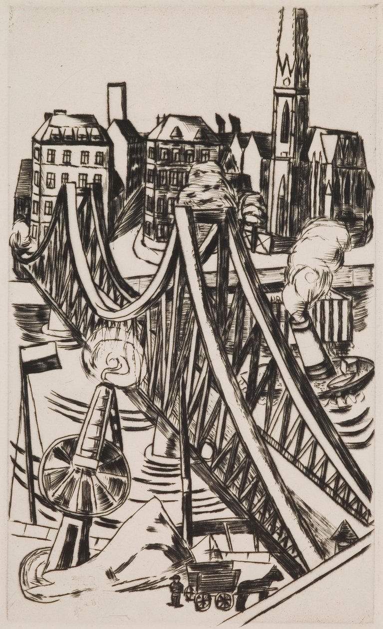 Large Bridge (Eiserner Steg in Frankfurt am Main) by Max Beckmann