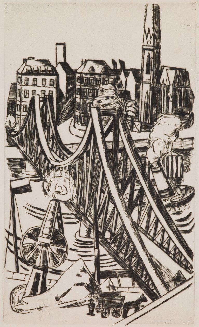 Large Bridge ("Eiserner Steg" in Frankfurt am Main) by Max Beckmann