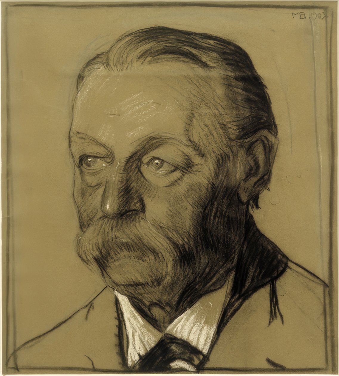 Portrait of Uncle Friedrich Beckmann, Half-Profile to the Left by Max Beckmann